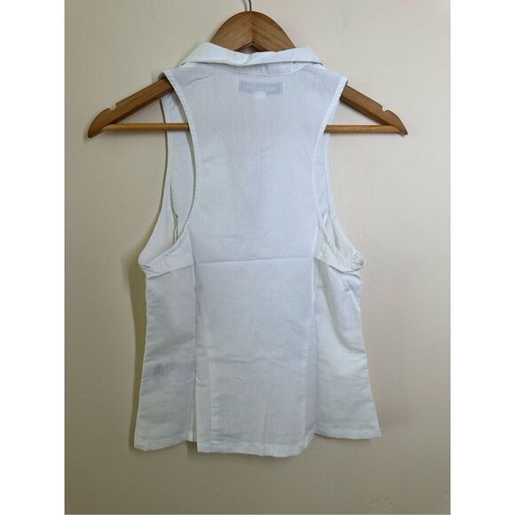 Urban Outfitters White Sleeveless Collared Button Up Top Size XS New - Picture 5 of 5
